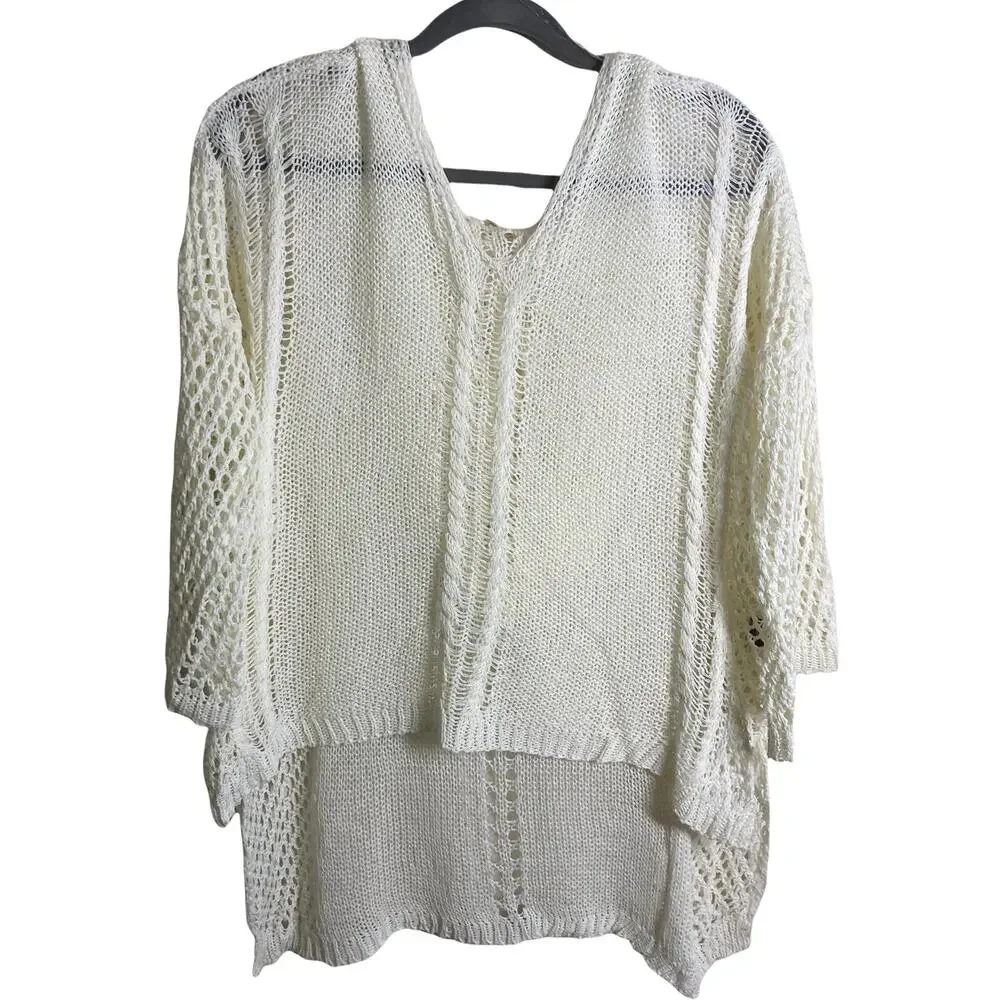 POL Ivory Lightweight Hoodie Pullover Sweater L